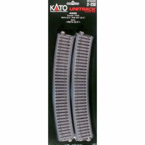 KATO H0 4er-Set Gebogenes Gleis R670-22.5°