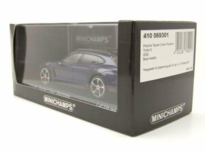 Minichamps Modellauto Porsche Taycan Cross Tourismo Turbo S 2021 blau metallic Modellauto