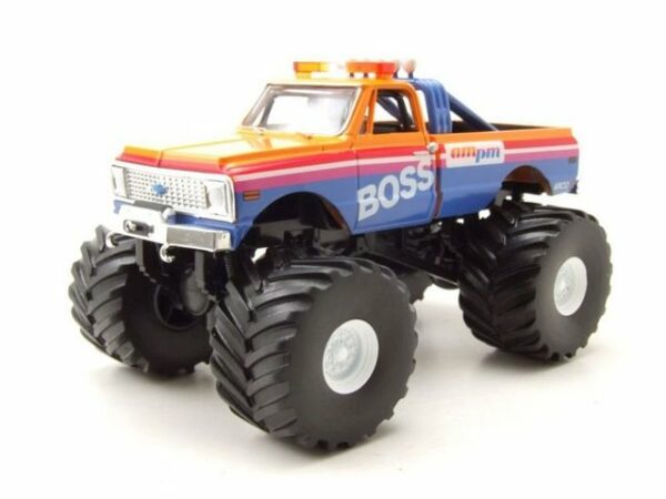 GREENLIGHT collectibles Modellauto Chevrolet K-10 Monster Truck AM/PM Boss 1972 orange blau Modellauto