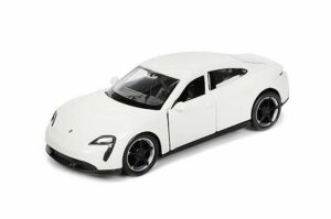 Welly Modellauto PORSCHE Taycan Turbo S 12cm Modellauto Rückzug 27 (Weiss)