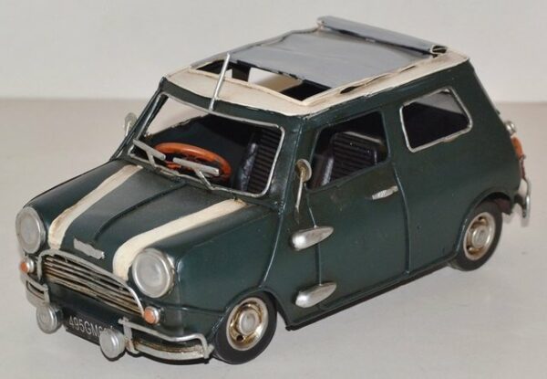 JS GartenDeko Modellauto Blechauto Modellauto Oldtimer Mini Cooper 1960er Jahre L 21 cm