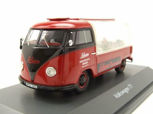 Schuco Modellauto VW T1 a Werbewagen Schuco Varianto rot schwarz Modellauto 1:43 Schuco