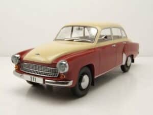 MCG Modellauto Wartburg 311 1959 dunkelrot beige Modellauto 1:18 MCG