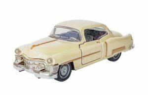 Welly Modellauto Retro Auto Modell mit Rückzug 1:38 Modellauto Metall 50 (Creme)