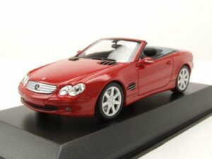 Maxichamps Modellauto Mercedes SL R230 Cabrio 2001 rot Modellauto 1:43 Maxichamps