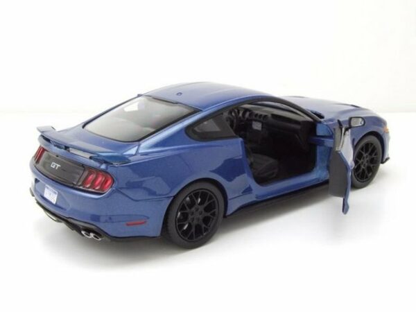 Motormax Modellauto Ford Mustang GT 2018 blau metallic Modellauto 1:24 Motormax