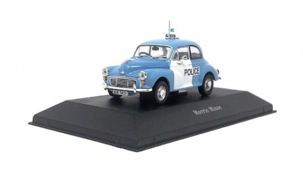 Editions Atlas Sammlerauto Morris Minor Polizei Police England 1957 blau weiß 1:43 Metall Kunststoff Sammlermodell