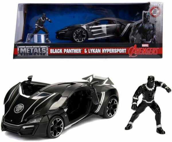 JADA Modellauto Modellauto H.R.Marvel Avengers Black Panther mit Figur 1:24 253225004