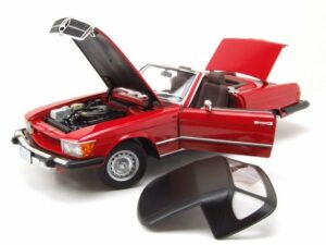 Norev Modellauto Mercedes 450 SL Cabrio US-Version 1979 rot TV-Serie Dallas Modellauto