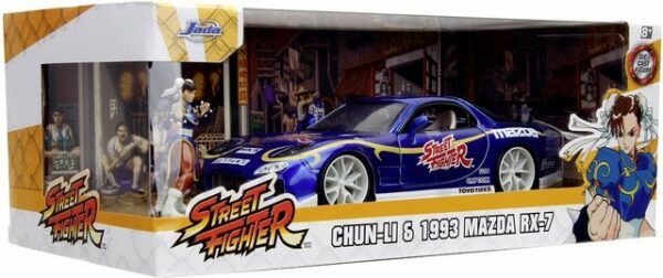 JADA Modellauto Modellauto H.R.Street Fighter 1993 Mazda RX7 mit Figur 1:24 253255062