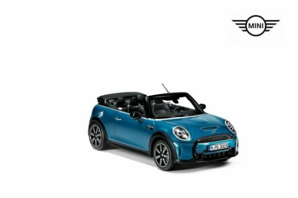 MINI Modellauto MINI Miniatur Convertible Cooper S 1:18 Sammlermodell Island Blue