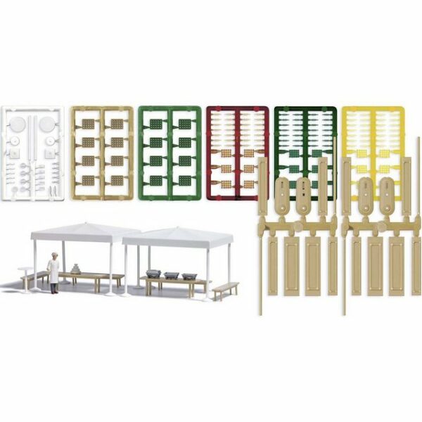 Busch Modelleisenbahn-Fertiggelände H0 Catering-Set mit Koch