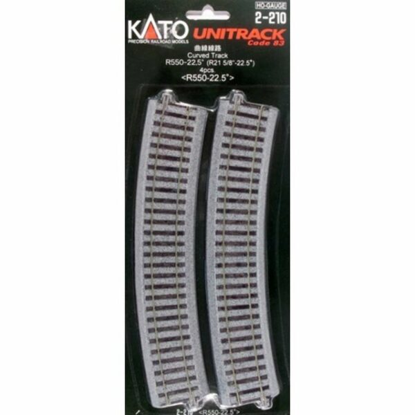 KATO H0 4er-Set Gebogenes Gleis R550-22.5°