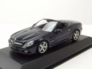 Maxichamps Modellauto Mercedes SL Cabrio R230 2008 dunkelblau metallic Modellauto 1:43 Maxic