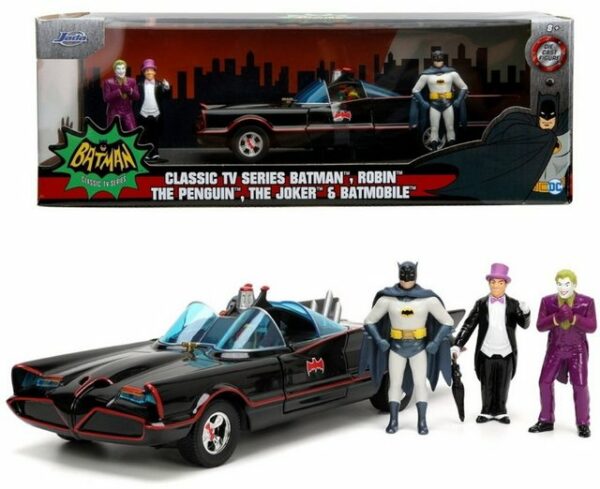 JADA Modellauto Modellauto Batman 1966 Class. Deluxe mit 3 Figuren 1:24 253215011