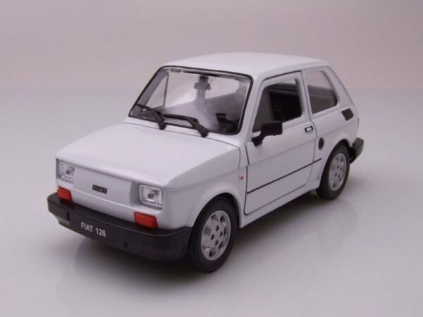 Welly Modellauto Fiat 126 1977 weiß Modellauto 1:21 Welly