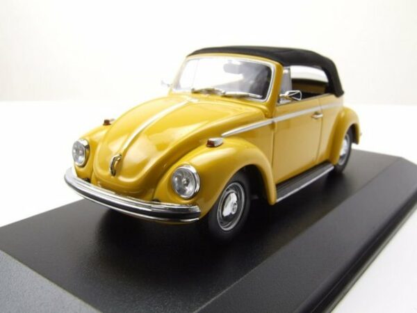 Maxichamps Modellauto VW Käfer 1302 Cabrio geschlossen 1970 gelb Modellauto 1:43 Maxichamps