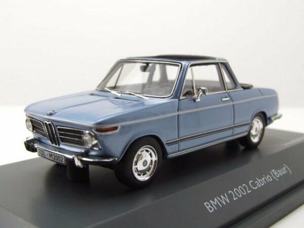 Schuco Modellauto BMW 2002 Baur Cabrio blau metallic Modellauto 1:43 Schuco