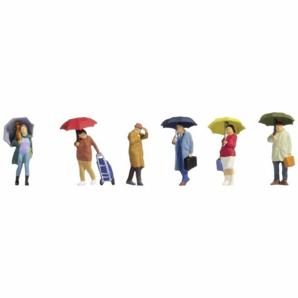 NOCH Modelleisenbahn-Figur H0 Menschen im Regen