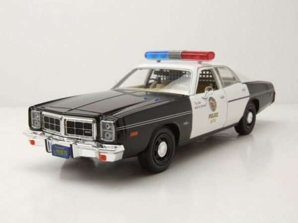 GREENLIGHT collectibles Modellauto Dodge Monaco Police 1977 schwarz weiß Terminator Modellauto 1:24 Green