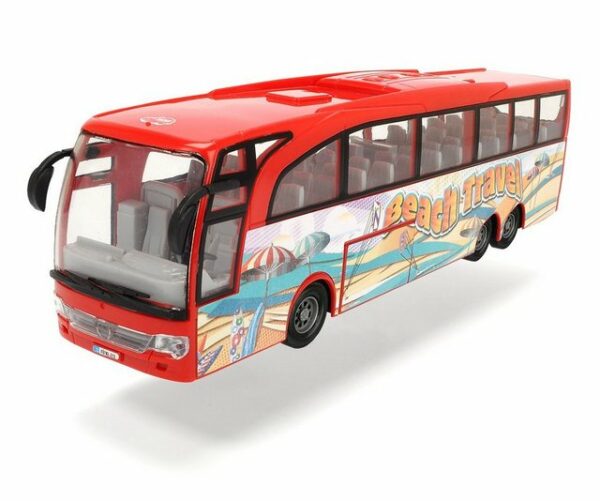 SIMBA Modellauto Dickie Toys - Touring Bus - rot - blau - Reisebus Spielzeugbus 1:43